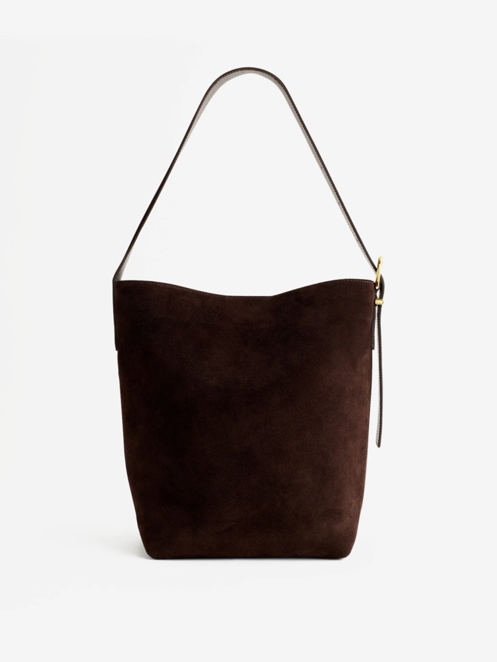 NWT Madewell Dark Carob Suede Bucket Shoulder Bag